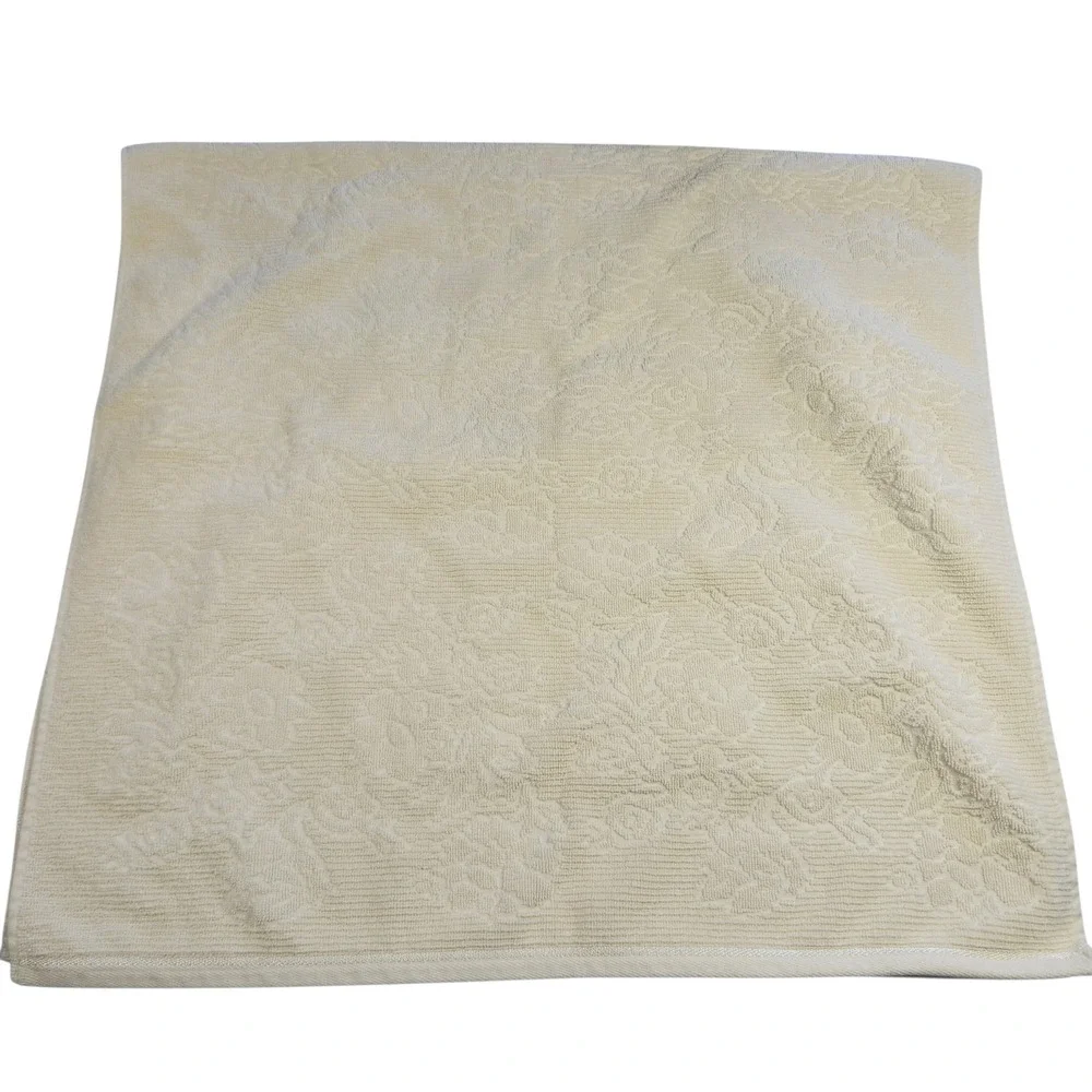 Croscill Hand & Bath Towel Set Roses Cotton Cream Grannycore Cottagecore 2 Piece